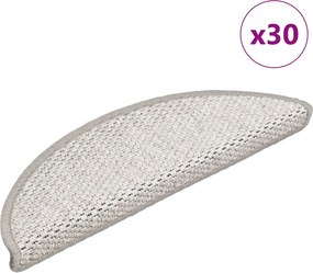 vidaXL 30 db platina lépcsőszőnyegek öntapadós szizál kinézetű