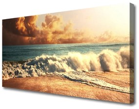 Vászonkép falra Ocean Beach Waves Landscape 125x50 cm