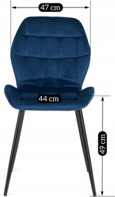 Szék sötétkék színben, bársony kárpittal. LUCKY