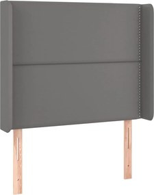 vidaXL szürke műbőr fejtámla szárnyakkal 93x16x118/128 cm