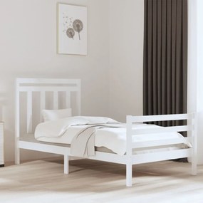 fehér tömör fa ágykeret 100x200 cm