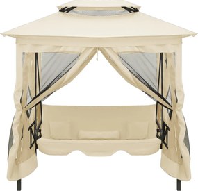 vidaXL krémfehér átalakítható pavilon hintaágy