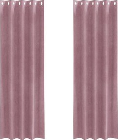 vidaXL Sötétítő függönyök 2 pcs Sötét rózsaszín 140 x 245 cm Bársony