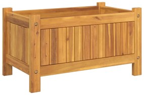 tömör akácfa kerti virágtartó béléssel 54 x 31 x 30 cm