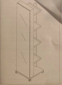 Ékszerszekrény Gurulós Tükörrel Ékszertartó Fésülködőasztal