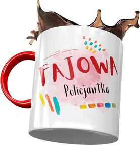 Piros Bögre Rendőrnőnek Cool Rendőrnő Nyomtatott Fotóval