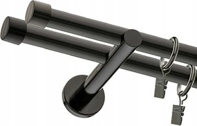 Dupla Egyenes Függönykarnis 25+19mm 120cm Fehér Fekete