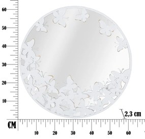 Fali tükör fehér pillangó 62,5x2,3cm