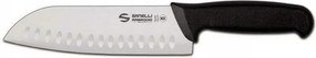Santoku kés Ambrogio Sanelli Supra, granton penge, 20 cm, fekete