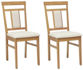 vidaXL Étkezőszék 2 pcs Természetes és világos Tömör fa