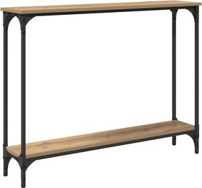 vidaXL Konzolasztal polcokkal Artisan tölgy 100 x 22,5 x 75 cm Faanyag