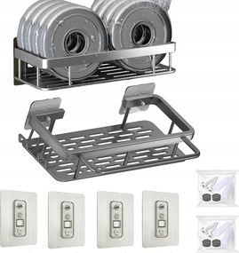 Fürdőszobai Zuhanypolc 2DB szürke