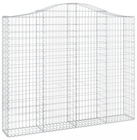 2 db íves horganyzott vas gabion kosár 200x30x160/180 cm