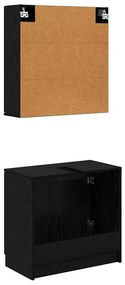 vidaXL Fürdőszobai Szekrény Szett polcokkal 2 pcs Fekete tölgy Faanyag