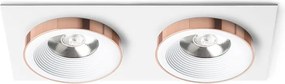 RENDL SHARM SQ II süllyesztett lámpa fehér réz 230V LED 2x10W 24° 3000K