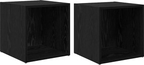 vidaXL TV szekrény garnitúra 2 pcs Fekete 37 x 35 x 37,5 cm Faanyag