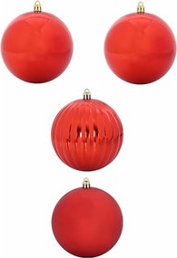 vidaXL Karácsonyi Díszgömb Készlet XXL 4 pcs Piros Műanyag