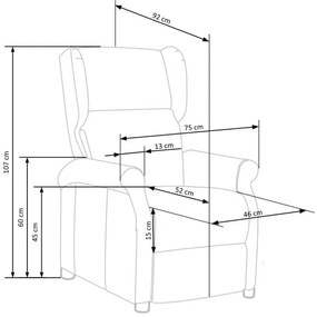 Állítható fotel RELAXA sárga
