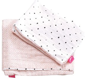 Motherhood MOTHERHOOD - Pamut muszlin ágynemű kiságyhoz Pro-Washed 2-részes rózsaszín AG0074