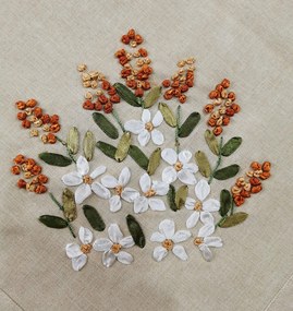 Hímzett terítőkocka százszorszép 85x85 cm TiaHome