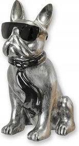 Ezüst Kutya Kerti Figura Kutya Dekoráció Otthon Kert Dekoráció Bulldog Ajándék