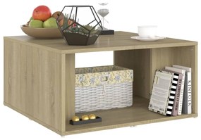 4 db sonoma tölgy színű szerelt fa dohányzóasztal 33x33x33 cm