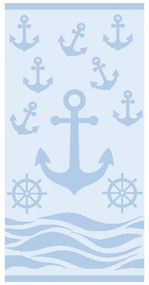 Világoskék frottír pamut strandtörölköző 70x140 cm Anchor – B.E.S.