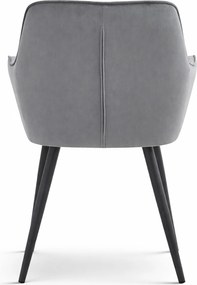 Étkezőfotel VARSI VELVET fekete lábakkal, szürke