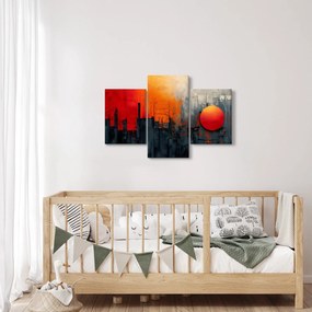 Kép - Absztrakt festmény a városról (90x60 cm)