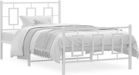 vidaXL fehér fém ágykeret fej- és lábtámlával 100 x 190 cm
