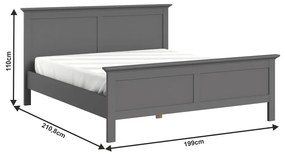 Franciaágy 180 cm Phung (szürke). 1016752