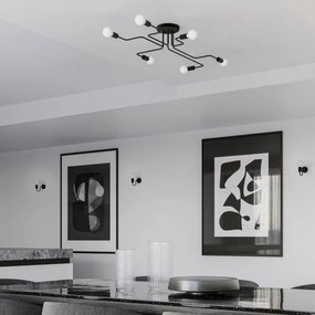 Sollux SL.1447 - Felületre szerelhető csillár VECTOR 6xE27/15W/230V fekete