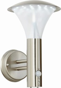 ENDON EL-40068-PIR FRANCIS Modern Kültéri Fali Lámpa Ezüstre Festett, Fagyasztott Üveg LED IP44