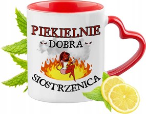 Unokahúgomnak Piros Bögre Szív Alakú Füllel Ajándék