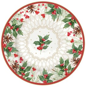 Karácsonyi porcelán desszertes tányér Christmas Berries