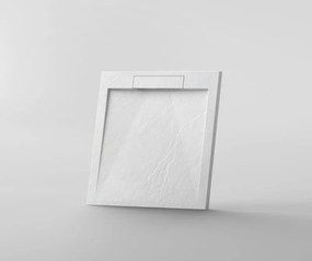 AREZZO design STONE pala hatású öntött márvány zuhanytálca, 90x90 cm-es, fehér (2 doboz)