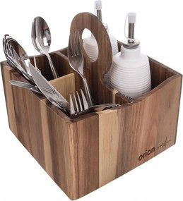 Evőeszköztartó Fűszerszószok Fa Tömör Orion 18,5 x 18,5 x 22cm