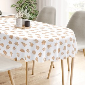 Goldea karácsonyi ovális teflonos terítő - mézeskalácsok 120 x 160 cm