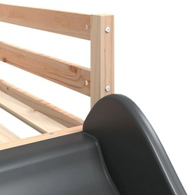 tömör fenyőfa emeletes ágy csúszdával és létrával 90 x 200 cm