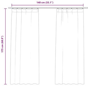 2 db bézs bársony sötétítőfüggöny kampókkal 140 x 175 cm