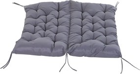 Outsunny Pad a Párnával és Háttámlával 132x110x10 cm Kerti Pad Matraccal 2 Ülőhelyes Padhoz 6 Rögzítőzsinórral Kerti Hinta Terasz Sötétszürke | Aosom