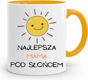 Sárga Bögre A Legjobb Anyukának A Nap Alatt, fényképes nyomattal