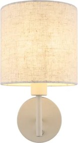 Globo 15968W Fali lámpa, matt homokszínű fém, krómozott fém, krém színű textil, billenőkapcsoló a terméken, SzxM: 150x265mm, Mélység: 200mm, 1x E14 40W 230V izzó nélkül