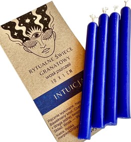 Sötétkék Rituális Intuíciós Gyertyák Mágia 4 Db 100% Méhviasz