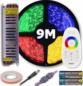 Rgb Led szalag szett színes meleg fehér távirányítóval és tápegységgel 9M 12V