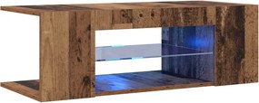 vidaXL antik fa színű szerelt fa TV-szekrény LED-ekkel 90x39x30 cm