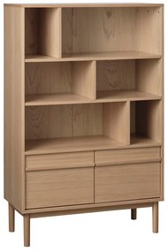 Natúr színű könyvespolc tölgyfa dekorral 140x90 cm Ponza – Unique Furniture