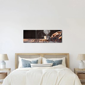 Kép - Kávé idő (órával) (90x30 cm)
