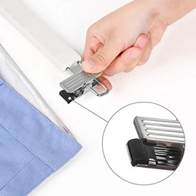 8db fából készült nadrág akasztók, állítható, fehér