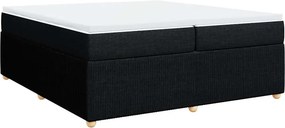 vidaXL fekete szövet rugós ágy matraccal 200 x 200 cm